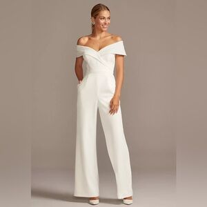 DB Studio Crepe Cuffed Off The Shoulder Jumpsuit